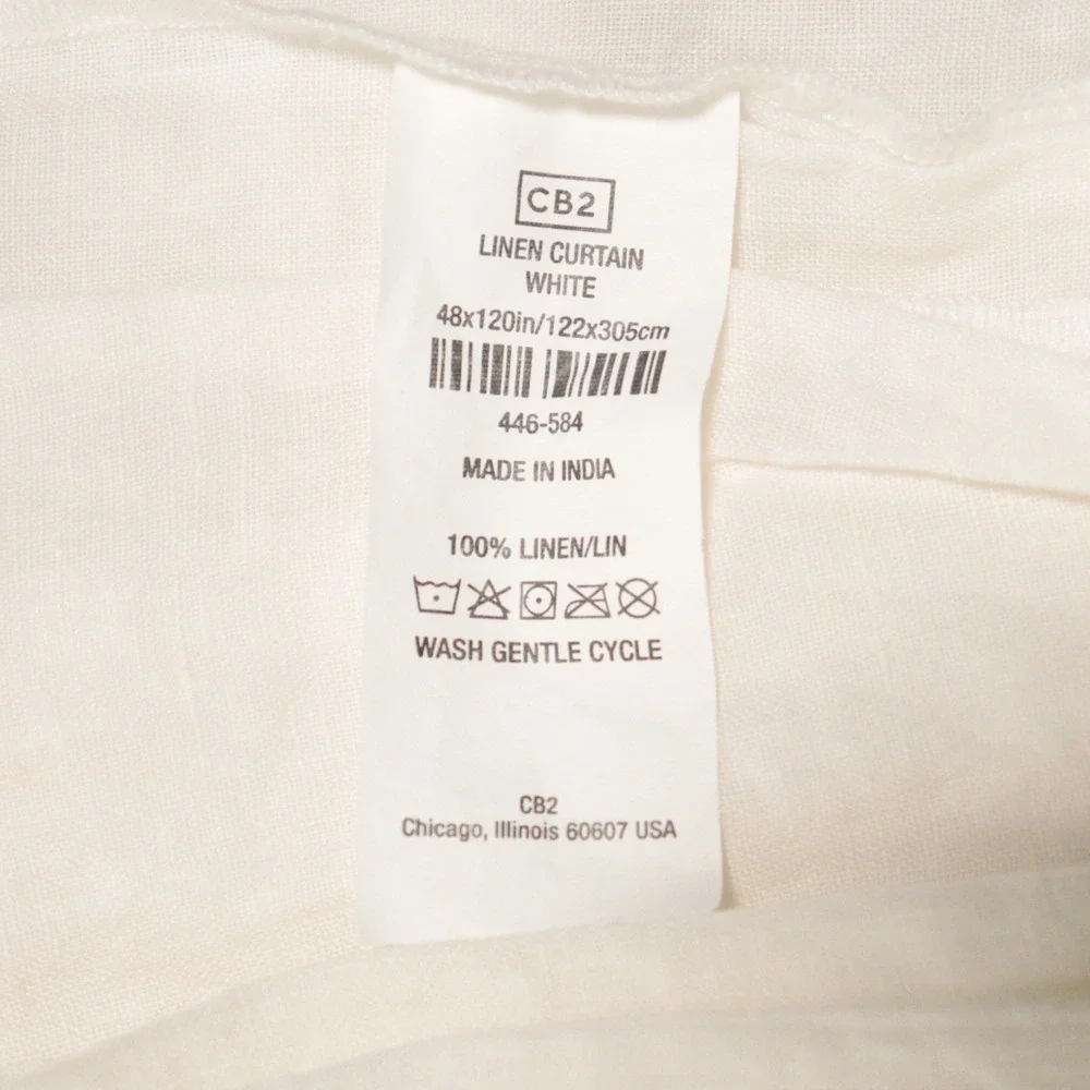 CB2 European Certified Linen Curtain Panel Set 48